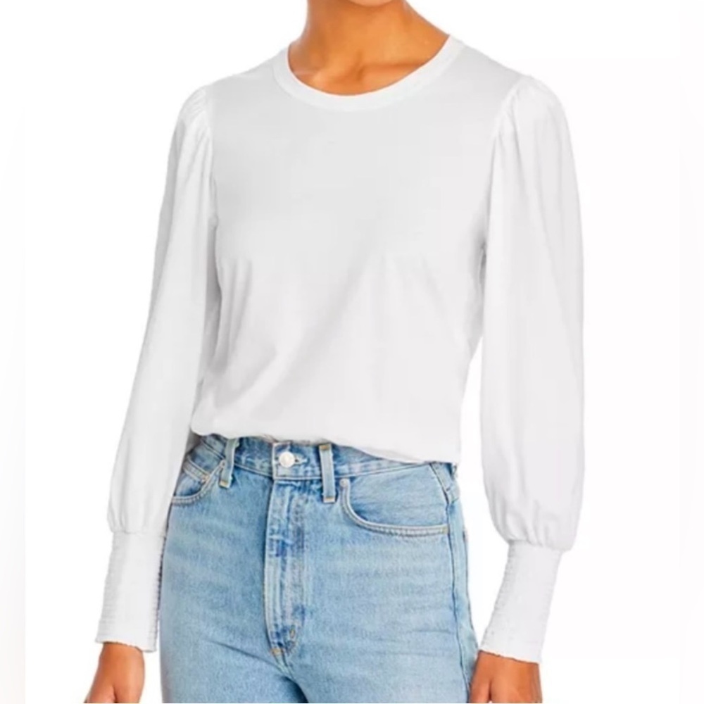 ALC White Long Puff Sleeve Tee Top